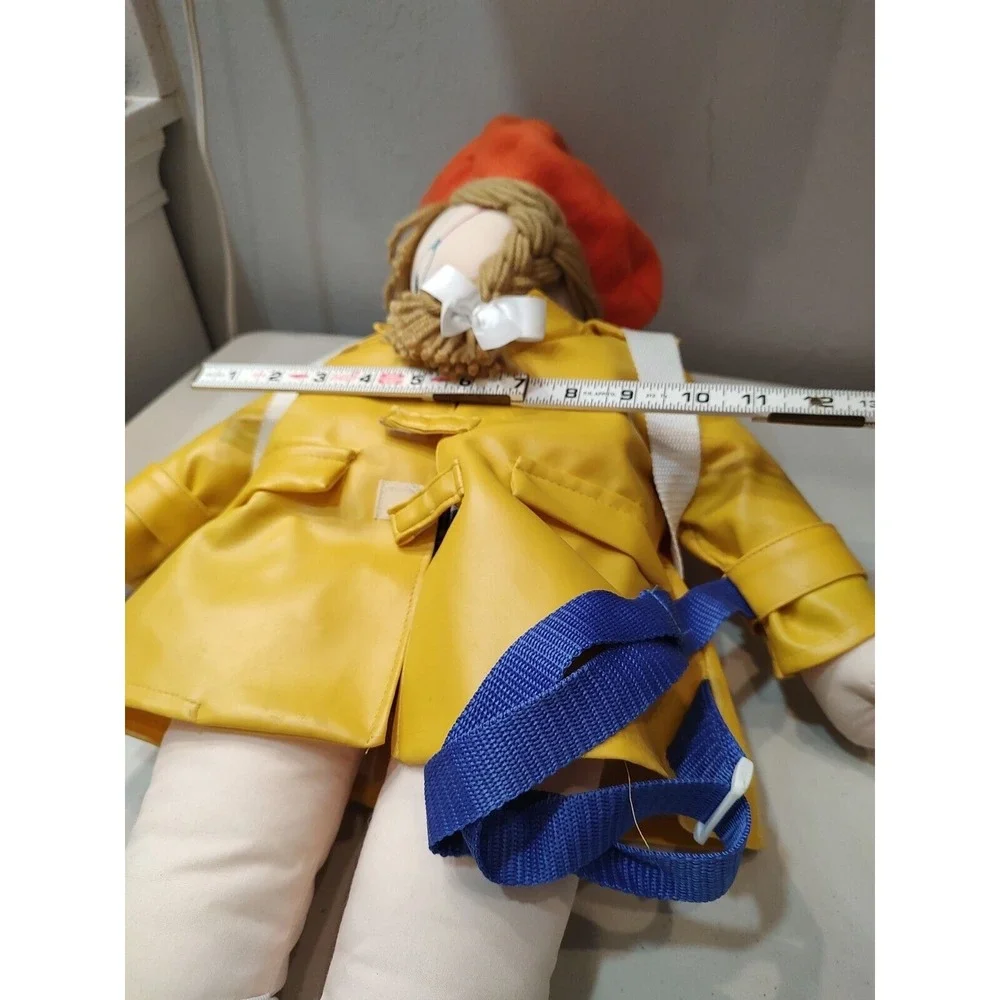 Vtg Amy‎ Lyn Doll backpack Rain Coat Beanie Braids Blonde Adjustable Y2K